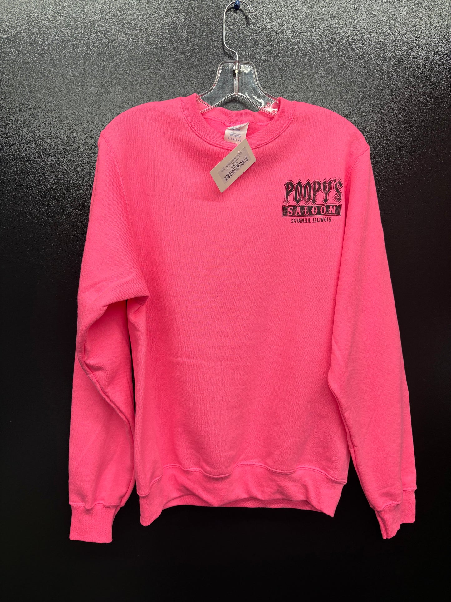 CREW NECK-POOPYS-RECTANGLE SALOON-HOT PINK