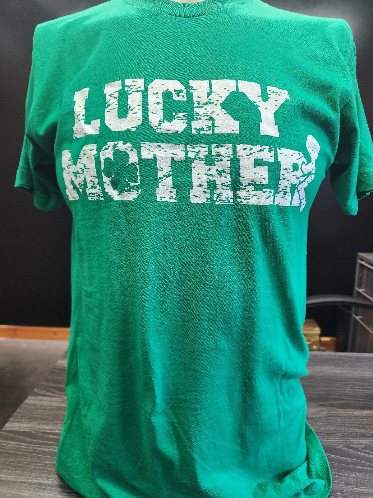 T-SHIRT-LUCKY MOTHER FUCKER-GREEN