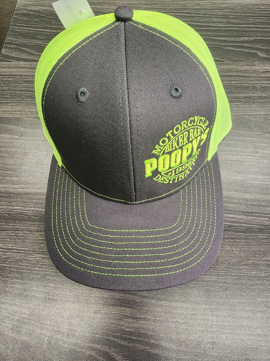 HAT-CIRCLE ON THE SIDE-GRAY & NEON GREEN