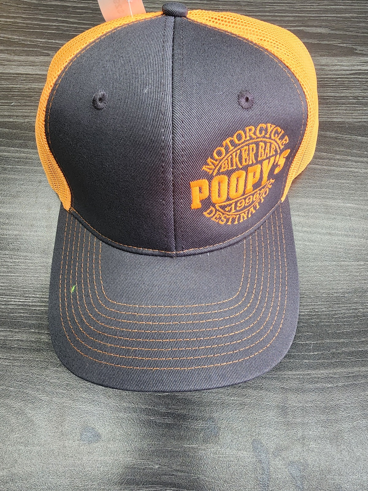 HAT-CIRCLE ON THE SIDE-GRAY & NEON ORANGE