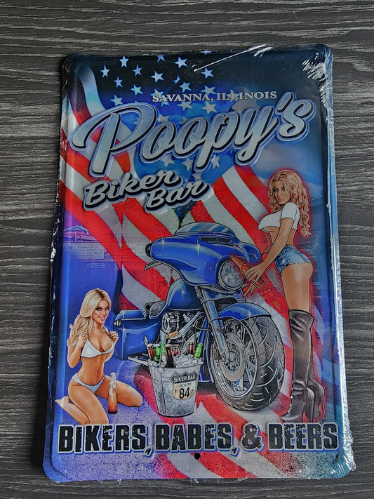 SIGN-BIKERS BABES BEER