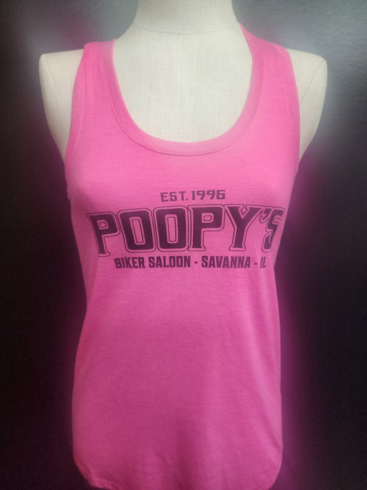 LADIES-SIMPLE TANK-POOPYS BIKER SALOON