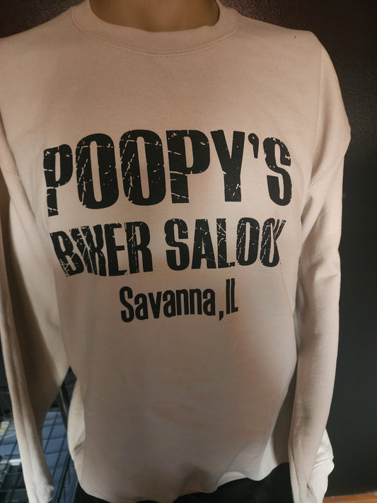 POOPYS- BIKER SALOON-CREW NECK SWEATSHIRT