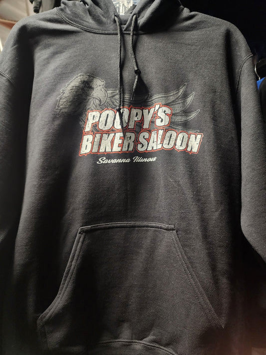 HOODIE-EAGLE BIKER SALOON-BLACK