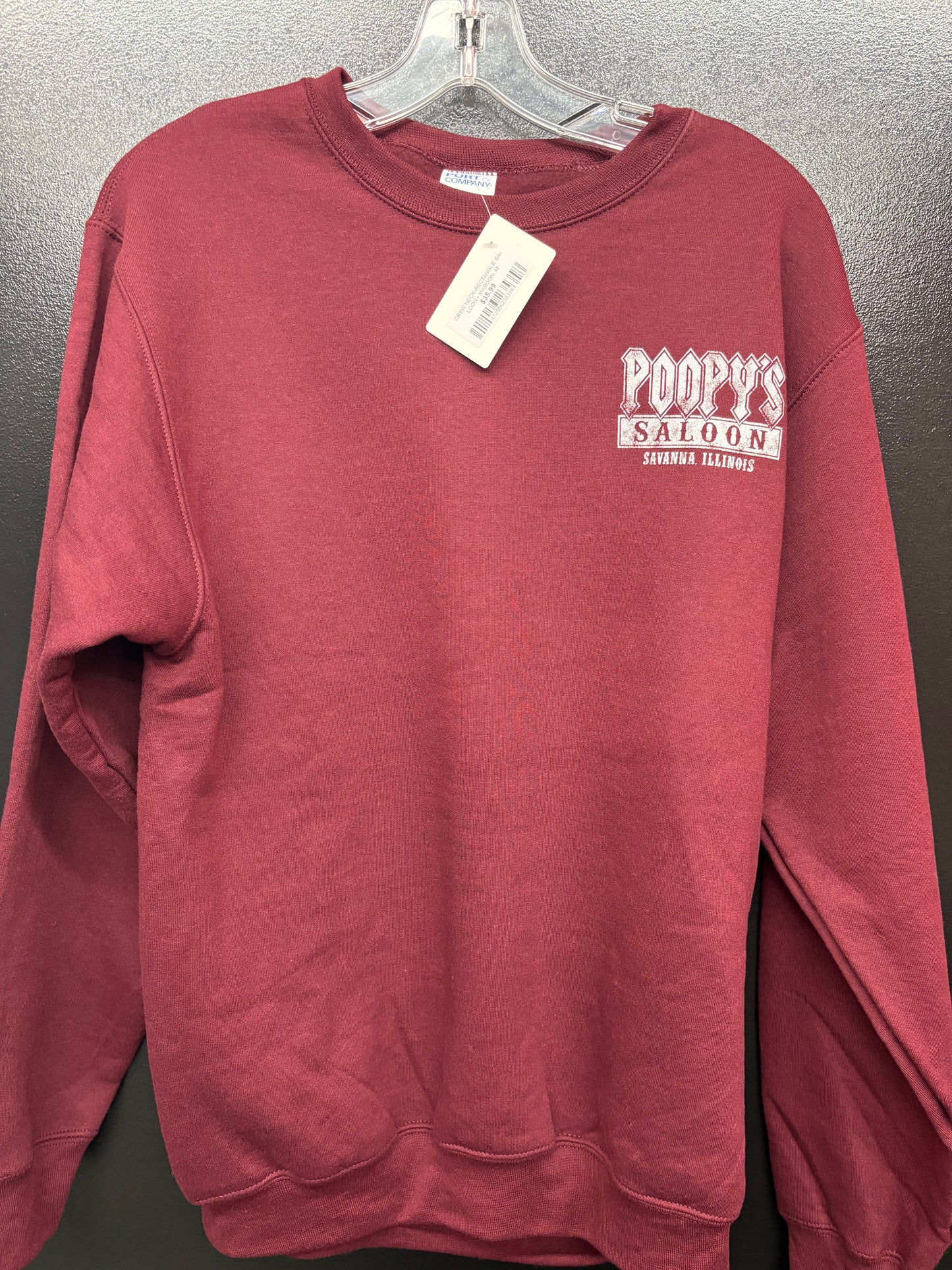 CREW NECK-POOPYS RECTANGLE SALOON-MAROON