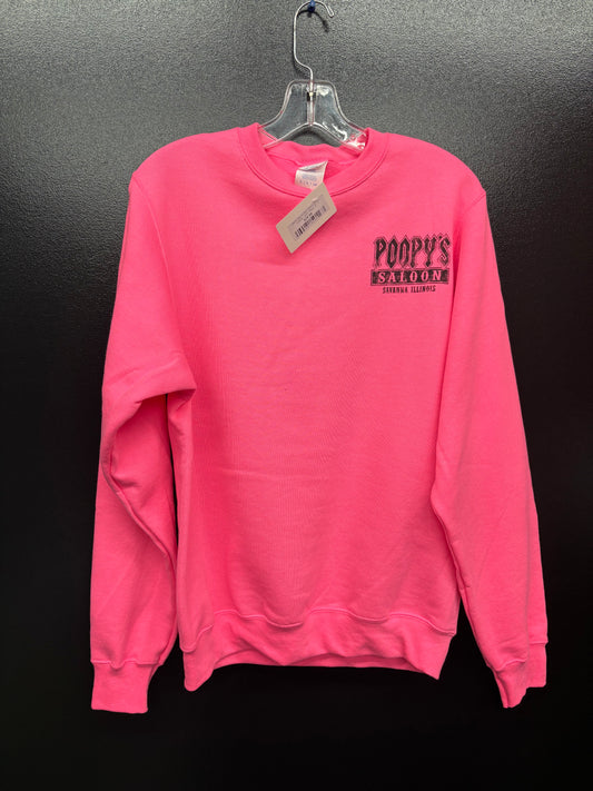 CREW NECK-POOPYS-RECTANGLE SALOON-HOT PINK