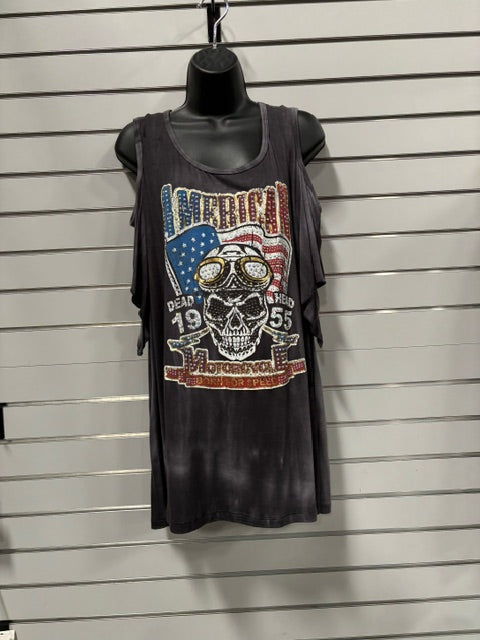 CLEARANCE-GRAY COLD SHOULDER-AMERICAN MOTORCYCLE