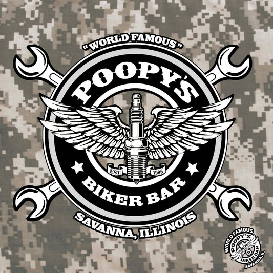 POOPYS-WINGED PLUG BANDANA-DIGITAL CAMO