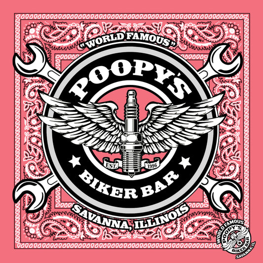 POOPYS-WINGED PLUG BANDANA-PINK